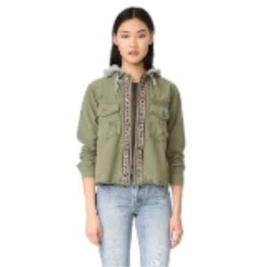 Free People “Weekend Wanderer” Green Jacket with Grey Hood - Women’s Size Medium